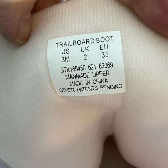 Sperry Kid’s Trailboard Boot Pink Shaft Laces Silver Upper Rubber Sole Zipper 3M - Picture 2 of 14